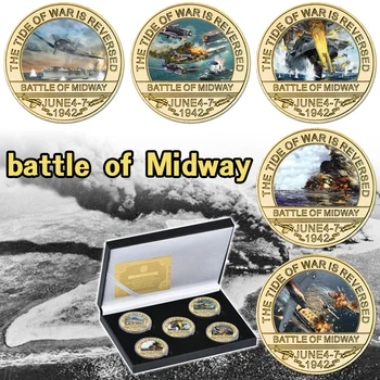 Midway Altın savaş Gazileri için Tutucu Yer Meydan Sikke ABD Ordusu Askeri Hatıra Hatıra Para Hediye Kaplama 