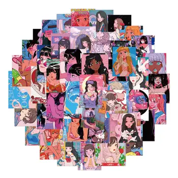 10/30/50 adet Sevgiliye Güzellik Anime Kız Sticker Graffiti Çizim Telefon Laptop İçin Bagaj Bavul Karikatür Sticker Çıkartması