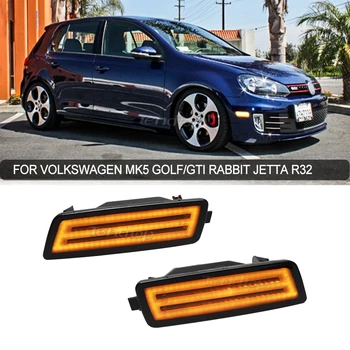 Araba Yan İşaretleyici İşık Tam LED Tampon Lambası Amber Sarı Volkswagen MK6 Golf veya GTI 2010-2014 Ön Yan İşaretleyici Göstergesi