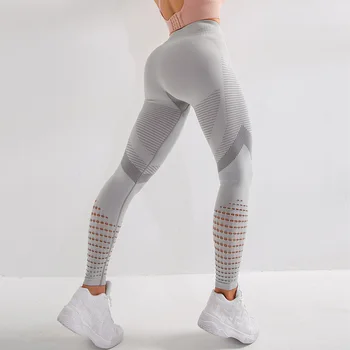 Yüksek Bel Spor Salonu Tayt Kadınlar Dikişsiz Enerji Tayt Egzersiz Koşu Activewear Yoga Pantolon Hollow Spor Eğitim Giyim