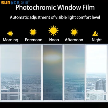 SUNICE Fotokromik Pencere Güneş Filmi 69-25%VLT Ev Dekor bina camı Tonu Akıllı Optik Kontrollü Folyo Sticker Anti-Uv