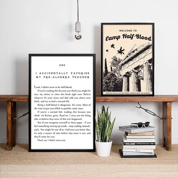 Percy Jackson Kitaplar Sayfa Baskı Edebiyat Duvar sanat resmi hoş geldiniz Kamp Yarım Kan Posteri Minimal Tuval Boyama Ev Dekor