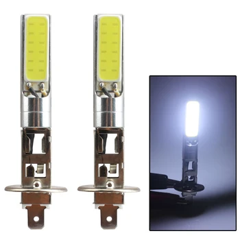 2 ADET Araba sis lambası Ultra beyaz H1 / H3 CREE LED araba aksesuarları far yüksek düşük ışın ışık SMD ampuller araç lambaları