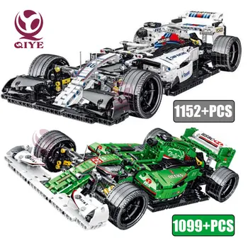 Uzman Teknik Araba Formülü F1 Yapı Taşları Şehir Süper Hızlı Yarış Araç Modeli MOC Tuğla Oyuncaklar Çocuklar için Erkek Arkadaşı Hediyeler
