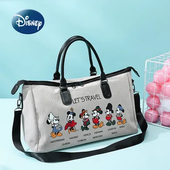 Disney Mickey 2022 Yeni Seyahat Çantası Tuval Lüks Marka Moda kadın Seyahat Taşınabilir Seyahat Çantası Büyük Kapasiteli Spor Çantası