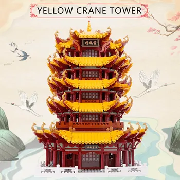 XİNGBAO 01024 Çin Sokak Binası Sarı Vinç Kulesi Seti Montaj Noel Oyuncaklar Modeli Yapı Taşları Tuğla Çocuklar Hediyeler 1