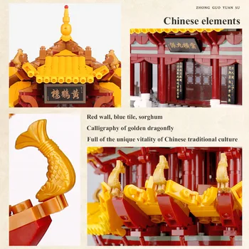 XİNGBAO 01024 Çin Sokak Binası Sarı Vinç Kulesi Seti Montaj Noel Oyuncaklar Modeli Yapı Taşları Tuğla Çocuklar Hediyeler 2