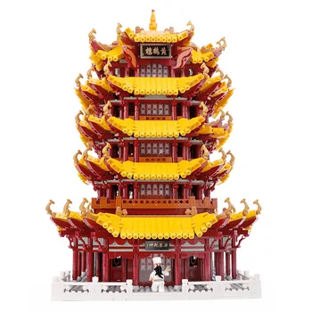 XİNGBAO 01024 Çin Sokak Binası Sarı Vinç Kulesi Seti Montaj Noel Oyuncaklar Modeli Yapı Taşları Tuğla Çocuklar Hediyeler 4