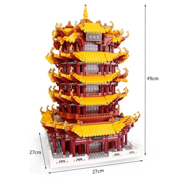 XİNGBAO 01024 Çin Sokak Binası Sarı Vinç Kulesi Seti Montaj Noel Oyuncaklar Modeli Yapı Taşları Tuğla Çocuklar Hediyeler 5