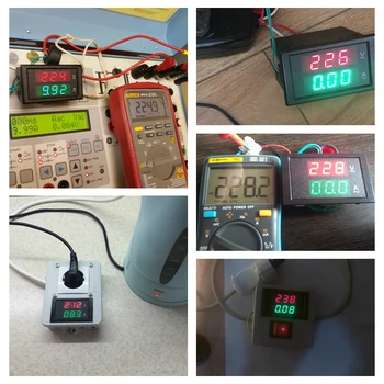 Dijital AC Voltmetre Ampermetre Ampermetre AC 80-300V 0-100A Led Volt Amp Metre Gerilim Akım Ölçer Amper panel metre 5