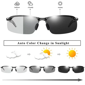 MADELINY Fotokromik Güneş Gözlüğü Erkekler Polarize Sürüş Klasik Erkek Gözlük Renk Değiştiren güneş gözlüğü gece görüş gözlüğü MA056