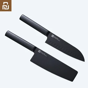 Orijinal Youpin Huohou Mutfak Bıçağı Paslanmaz Çelik Bıçak Bıçaklar pişirme seti 7 İnç Malzeme 50Cr15MoV HRC 55 Aile hediye için