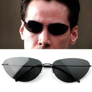 Film Matrix Neo Cosplay Gözlük Punk Gözlük Gözlük Güneş Gözlüğü Sahne
