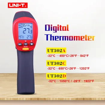 UNI - T UT302A UT302C UT302D Lazer Kızılötesi Temassız Dijital Termometre LCD Arka Otomatik Kapanma Veri Tutma