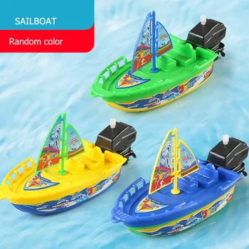 1 Adet hız Teknesi Gemi kurmalı oyuncak Şamandıra Su Çocuk Klasik Clockwork Kış Duş Banyo Gadget Çocuk Erkek Hediyeler için