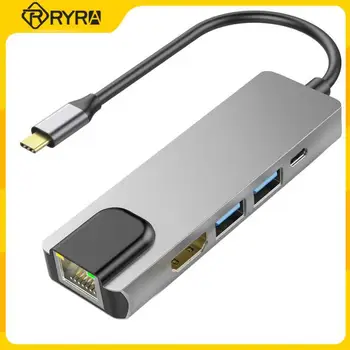 RYRA Adaptörü 8 İn 1 HDMI SD/TF kart okuyucu Dizüstü Bilgisayar Çevre Birimleri USB Tip C Yerleştirme İstasyonu USB C Hub 3.0 Macbook İçin