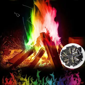 Mistik Ateş 300 / 150g Renkli Alevler Odun Yanan Yangınlar Kamp Ateşi Şenlik Ateşi Açık Şömine Büyücüler Piroteknik Oyuncak