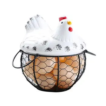 tavuk Şekli Mutfak kaymaz Dekorasyon Depolama Sepeti Demir Saklama Kabı Yumurta Yumurta Mutfak