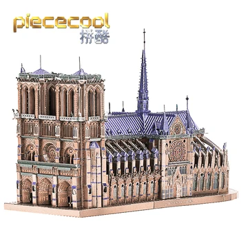 Piececool NOTRE DAME KATEDRALİ PARİS bina Modeli kitleri 3D metal bulmaca lazer kesim Yapboz DIY Oyuncaklar çocuklar için hediye
