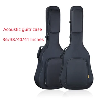 36 38 39 40 41 İnç Akustik Gitar Kılıfı Siyah Yumuşak Çanta Kalınlaşmak 24mm 1.35 kg Guitarra Aksesuarları Konser