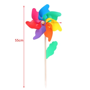 Güzel Yüksek Kalite 45 cm Ahşap Bahçe Yard Parti Fırıldak Rüzgar Spinner Süs Dekorasyon Çocuk Oyuncakları