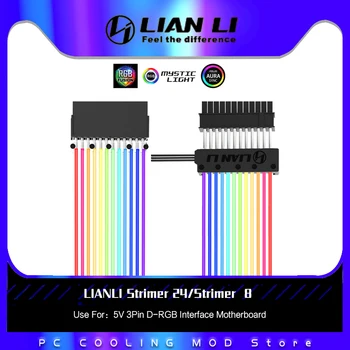 LIANLI Strimer 24 8 Neon Hattı 24 Pın Güç RGB PSU Kablosu / VGA 8 P + 8 P Uzatma Adaptörü Kablosu 5 V 3Pın D-RGB Başlık AURA SYNC