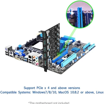 HOT-PCI-E USB 3.2 Kartı, 5 Port Genişletme Kartı, Pcıe USB Anakart Kartı bilgisayar masaüstü, destek Windows 7/8/10 Mac Linux 2