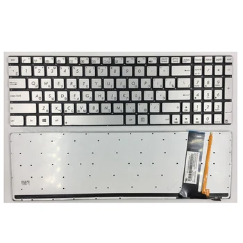 Rus Laptop klavye için ASUS N56 N56V U500VZ N76 R500V R505 N550 N750 Q550 N550 N550J gümüş arkadan aydınlatmalı RU Klavye 1
