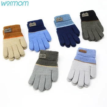 Warmom için 4-7Y çocuk eldivenleri Kış Sıcaklık Kalınlaşmış Tam Parmak Eldiven Çocuk Öğrenci Eldivenler Kış Sporları Kayak Eldivenleri
