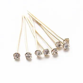 10 ADET 18K Altın Kaplama Kristal T şeklinde Pin DIY El Yapımı Küpe uğurlu takı Yapımı Bulguları Temel Malzemeler 1