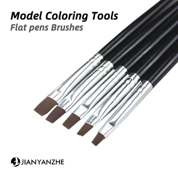 Model boyama araçları Boyama düz kalemler fırçalar İzleme kalem El uygulamalı yüz kalem 0