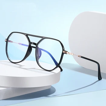 Mavi ışık engelleme optik çerçeve erkekler ve kadınlar için büyük boy büyük çerçeve gözlük çerçevesi reçete Rx katlanabilir gözlük miyopi