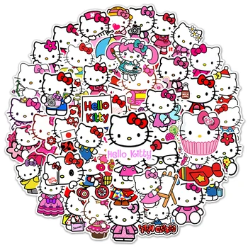 10/30/50 ADET Sevimli Anime Hello Kitty Çıkartmalar Çocuk Oyuncak DIY Günlüğü Bavul Karalama Defteri Telefon Dizüstü Bisiklet Kawaii Kedi Sticker Çıkartmaları