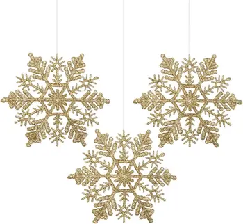 24 adet Noel Glitter Kar Tanesi Dizeleri Noel Ağacı Asılı Kolye Süsler Dekorasyon Parti Sahte Kar Tanesi Dekorasyon 2