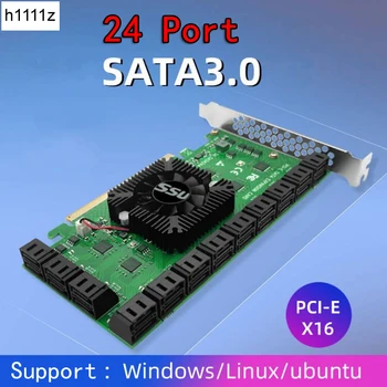 Chi bir Madencilik Yükseltici 24 Port SATA PCI Express X16 Denetleyici SATA PCI-E Adaptörü PCIE SATA Ekle Kart PCIE SATA3 Genişleme Kartı