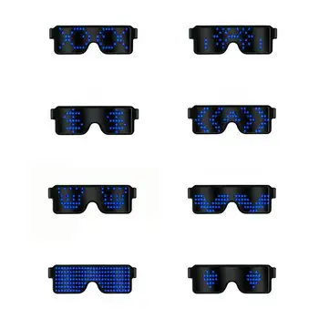 Yeni 8 Modları Hızlı Flaş LED parti gözlüğü USB şarj Aydınlık Gözlük Noel Parti Malzemeleri Dropshipping Konser ışık Oyuncaklar 2