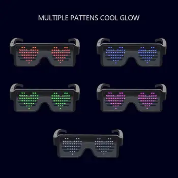 Yeni 8 Modları Hızlı Flaş LED parti gözlüğü USB şarj Aydınlık Gözlük Noel Parti Malzemeleri Dropshipping Konser ışık Oyuncaklar 3
