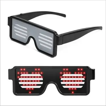 Yeni 8 Modları Hızlı Flaş LED parti gözlüğü USB şarj Aydınlık Gözlük Noel Parti Malzemeleri Dropshipping Konser ışık Oyuncaklar 5