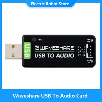 Waveshare USB Ses Kartı, USB Ses Modülü, Sürücüsüz, Harici ses dönüştürücü Ahududu Pi İçin / Jetson Nano