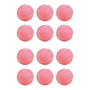 12 Adet Paketi Pembe Tenis Topları Aşınmaya Dayanıklı Elastik Eğitim Topları 66mm Bayanlar Yeni Başlayanlar Uygulama Tenis Topu kulüp İçin