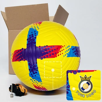 Özel LOGO Futbol Topu Takım Futbol Topları Boyutu 5 PU Dikişsiz Maç Eğitim Topu Kişiselleştirilmiş Hediye