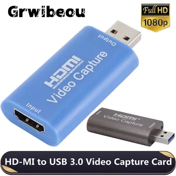 USB 3.0 Video Yakalama Kartı 4K HDMI uyumlu Video Kapmak Canlı Akış Kutusu Kayıt PS4 XBOX Telefon Oyun DVD HD Kamera