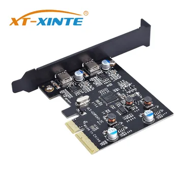 XT-XINTE kartlara Ekle USB 3.1 Çift 10Gbps 2x Tip-C Bağlantı Noktası PCI Express Denetleyici Yükseltici Kart Genişletme Adaptörü Mac Pro için Pencere