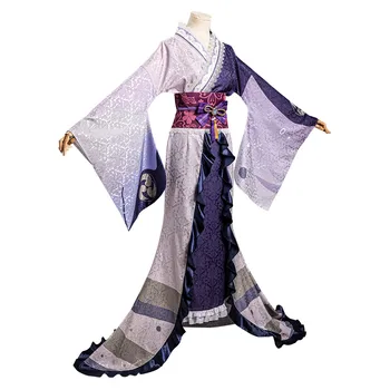 Genshin Darbe Raiden Shogun Cosplay Kostüm Kimono Kıyafetler Cadılar Bayramı Karnaval Elbise 4